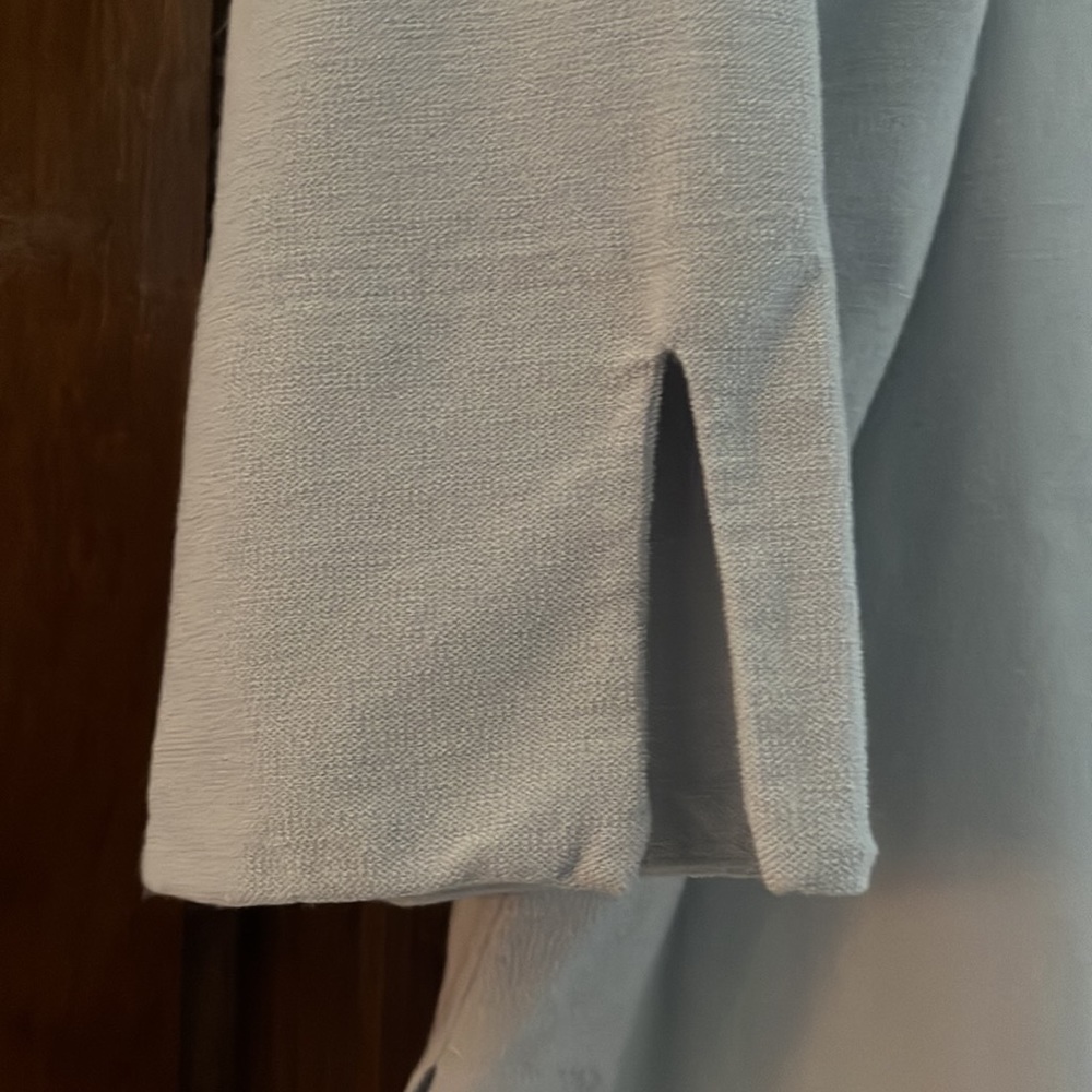 Eileen Fisher Light Blue Crepe Top - Picture 2 of 3
